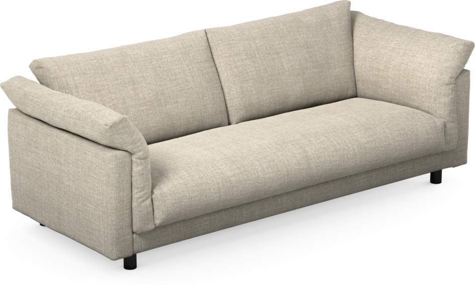 Cherrie - 3-sits soffa, hel dyna, fast klädsel - Beige