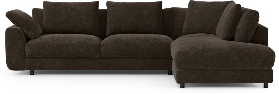 Amie - 3-sits med divan höger - Brun