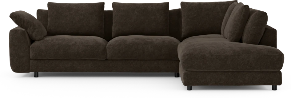 Amie - 3-sits med divan höger - Brun