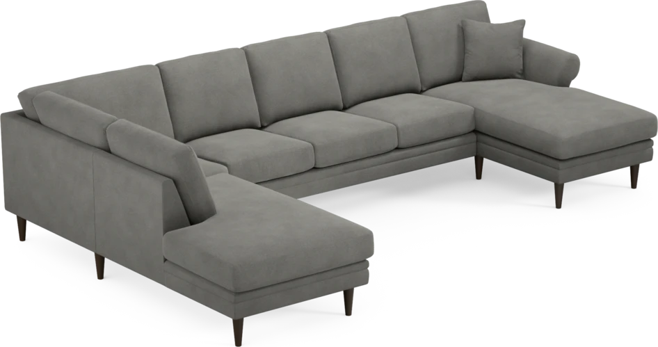 Eden - 3-sits soffa med divan vänster och schäslong höger - Grå