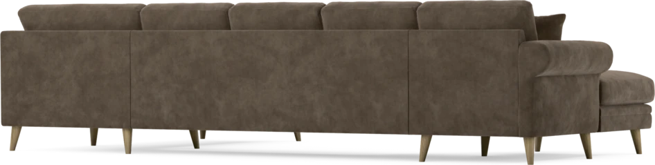 Eden - 3-sits soffa med schäslong vänster och divan höger - Brun