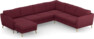 County - Hörnsoffa, 3+2-sits med schäslong vänster - Röd
