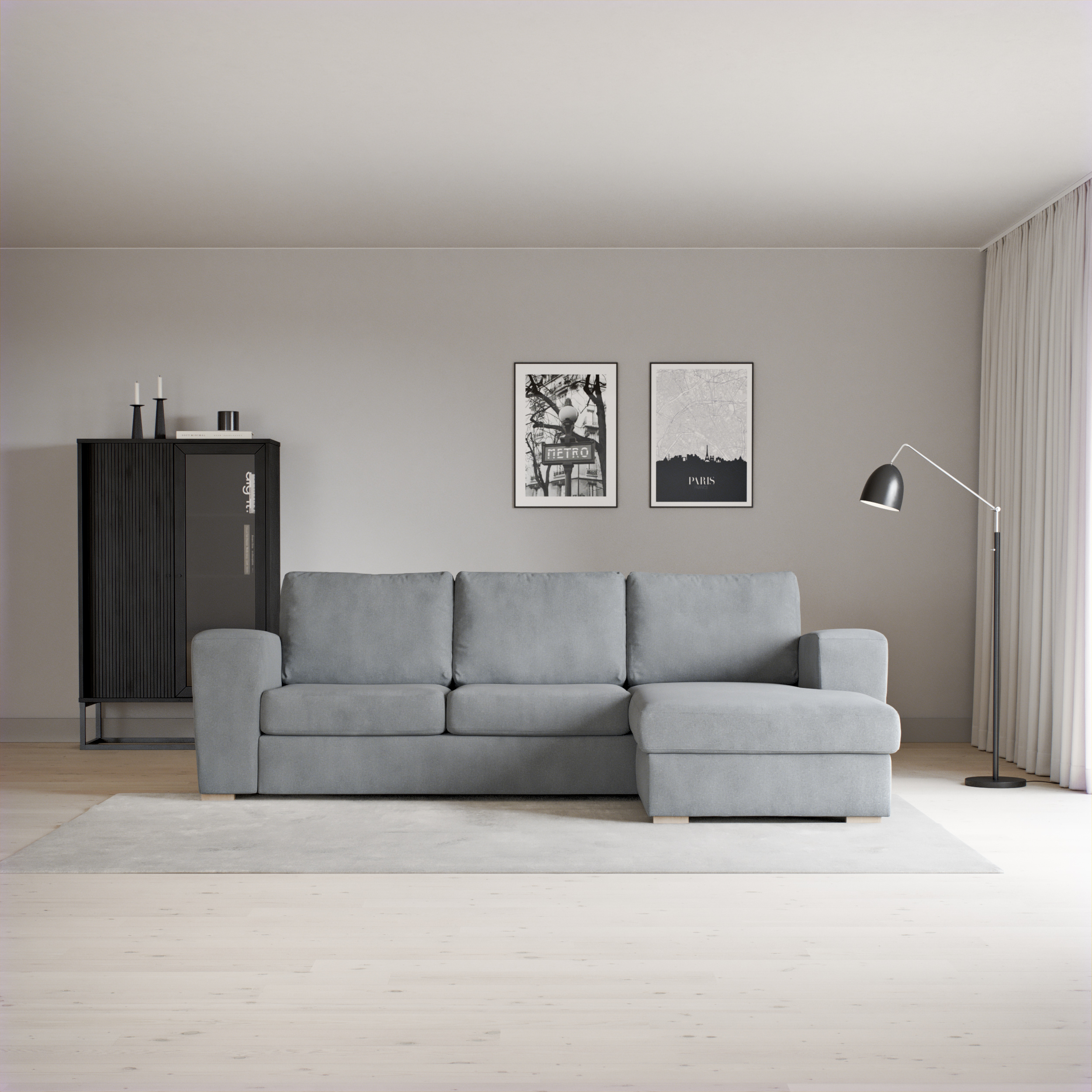 Friday, 3-sits soffa med schäslong höger