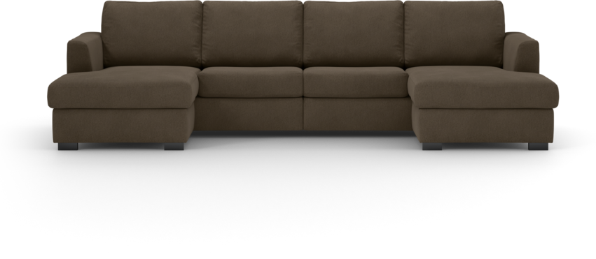 Friday - 2-sits soffa med två schäslonger - Brun