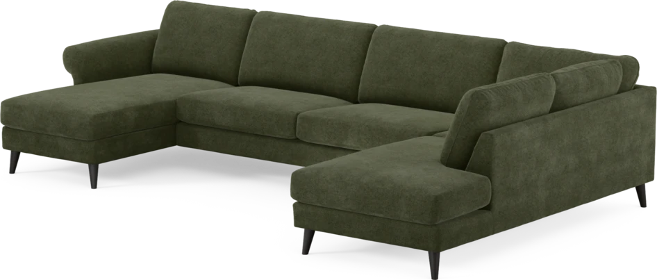 Bridge - 3-sits soffa med schäslong vänster och divan höger - Grön