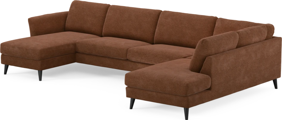 Bridge - 3-sits soffa med schäslong vänster och divan höger - Orange