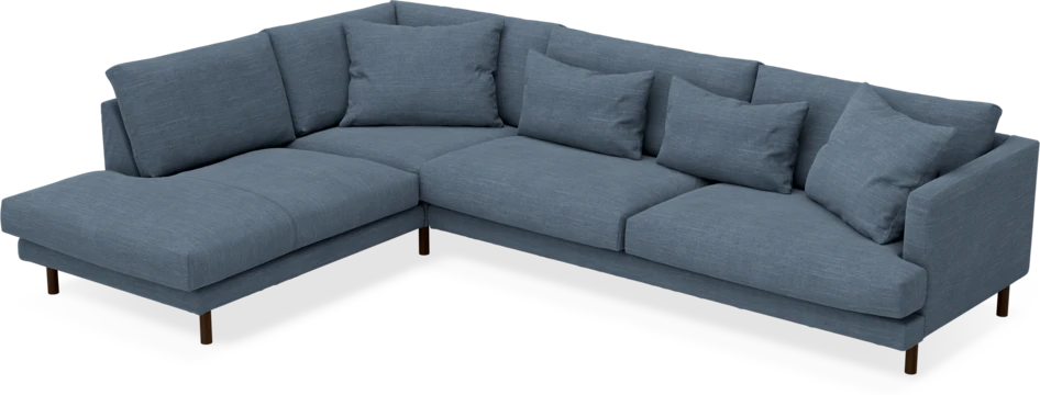 Harper - 3-sits soffa med divan vänster - Blå