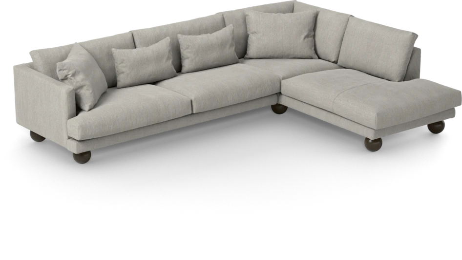 Harper - 3-sits soffa med divan höger - Grå