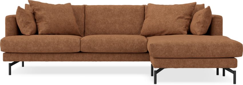 Harper - 4-sits med schäslong höger  - Brun