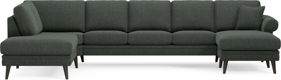 Eden - 3-sits soffa med divan vänster och schäslong höger - Grön