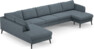 County - 4-sits soffa med divan vänster och schäslong höger - Blå