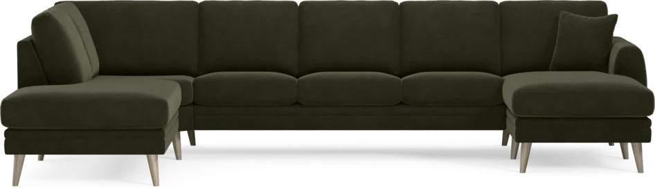 Eden - 3-sits soffa med divan vänster och schäslong höger - Grön