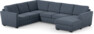 Friday - Hörnsoffa, 2+3-sits med schäslong höger - Blå