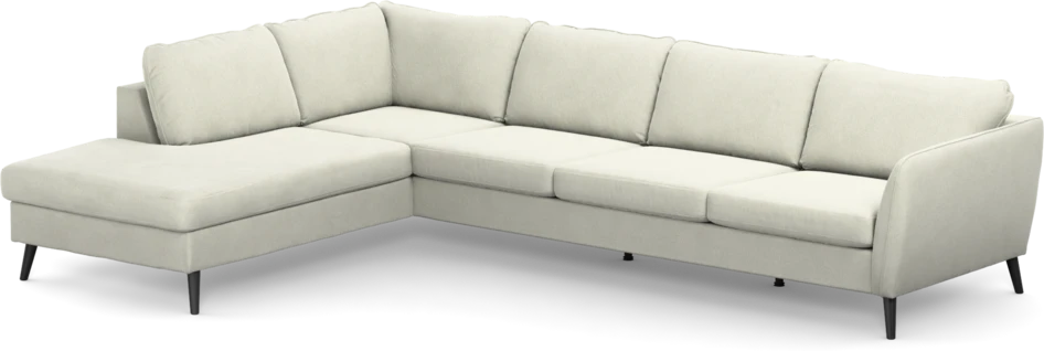 County - 3-sits soffa med divan vänster - Vit