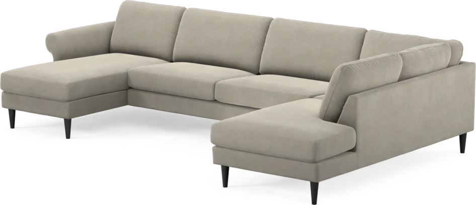 Bridge - 3-sits soffa med schäslong vänster och divan höger - Brun