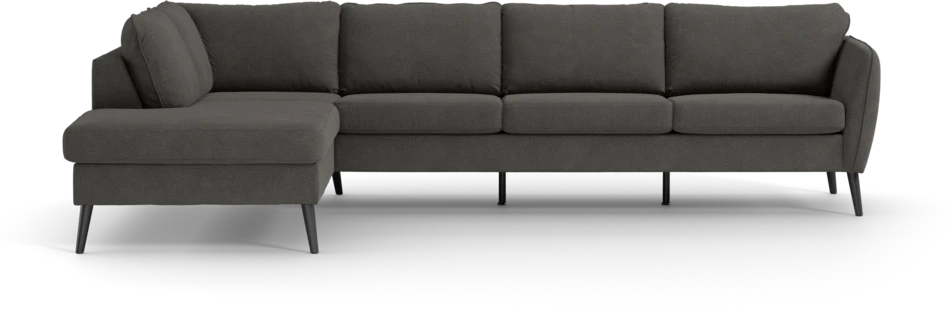 County - 3-sits soffa med divan vänster - Brun