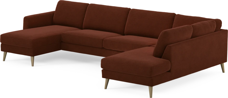 Bridge - 3-sits soffa med schäslong vänster och divan höger - Orange