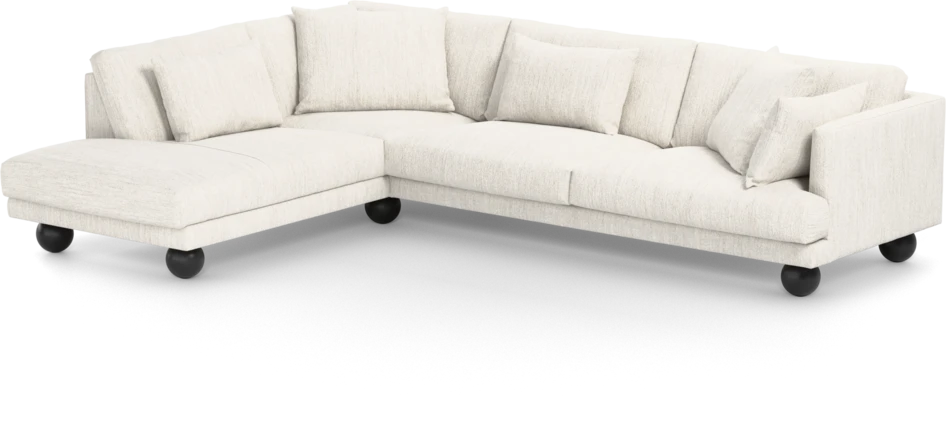 Harper - 3-sits soffa med divan vänster - Vit