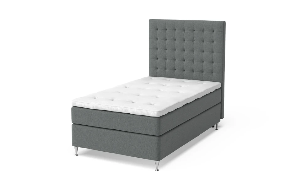 Sleep Delux - Kontinentalsäng, enkelsäng med bäddmadrass Sleep Delux vit - Grå