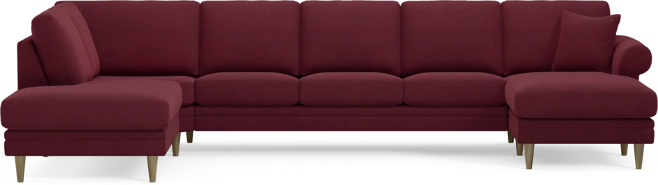 Eden - 3-sits soffa med divan vänster och schäslong höger - Röd