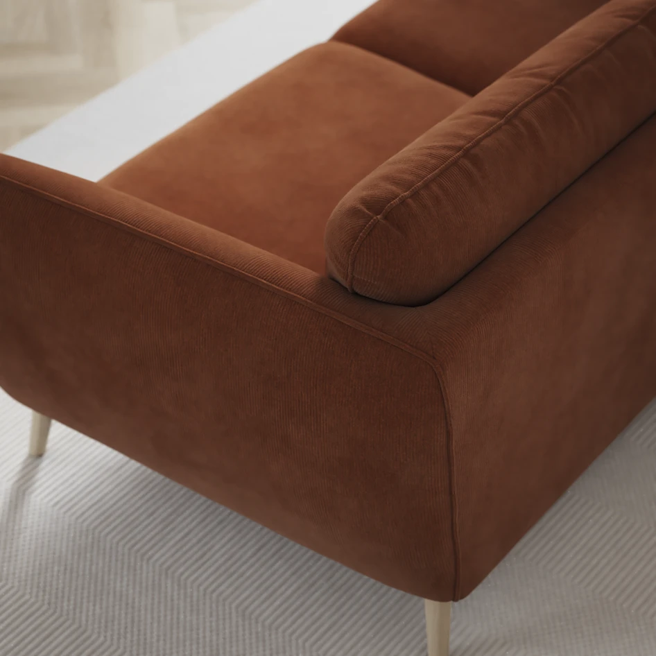 Madison Lux - Hörnsoffa med schäslong vänster - Orange