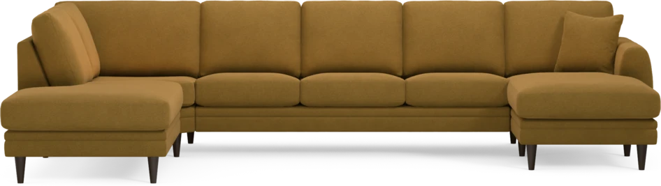 Eden - 3-sits soffa med divan vänster och schäslong höger - Gul