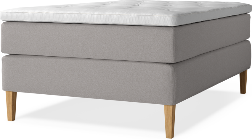 Delux Exclusive - Kontinentalsäng, enkelsäng 140 cm med bäddmadrass - Grå