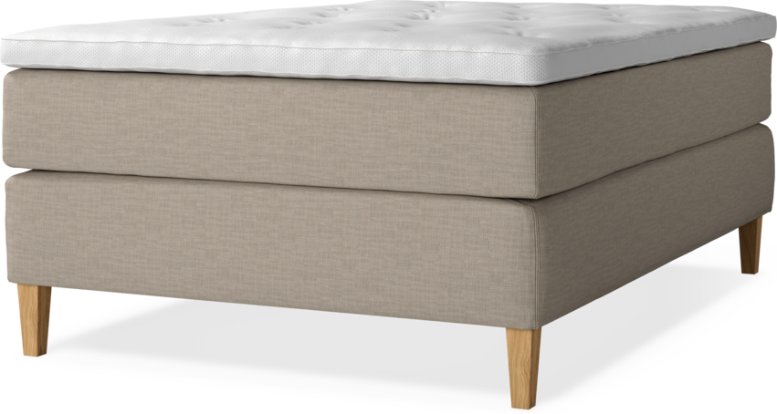 Delux Exclusive - Kontinentalsäng, enkelsäng 140 cm med bäddmadrass - Beige