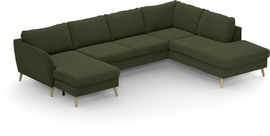 County - 3-sits soffa med schäslong vänster och divan höger - Grön