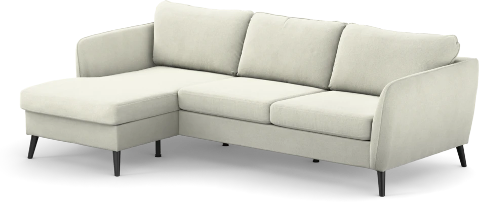 County - 3-sits soffa med flyttbar schäslong - Vit