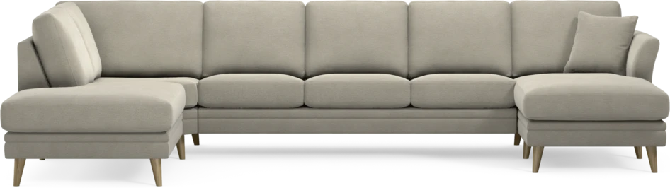 Eden - 3-sits soffa med divan vänster och schäslong höger - Brun