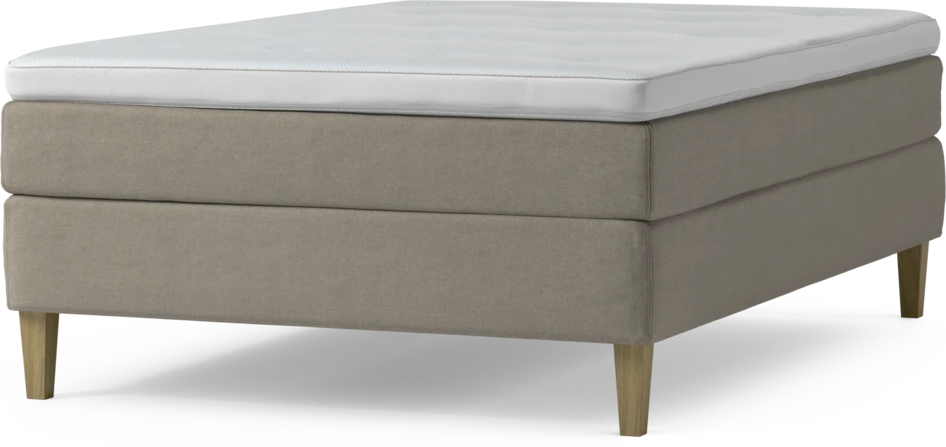 Delux Sense - Kontinentalsäng, enkelsäng 140 cm med bäddmadrass och sängben - Beige
