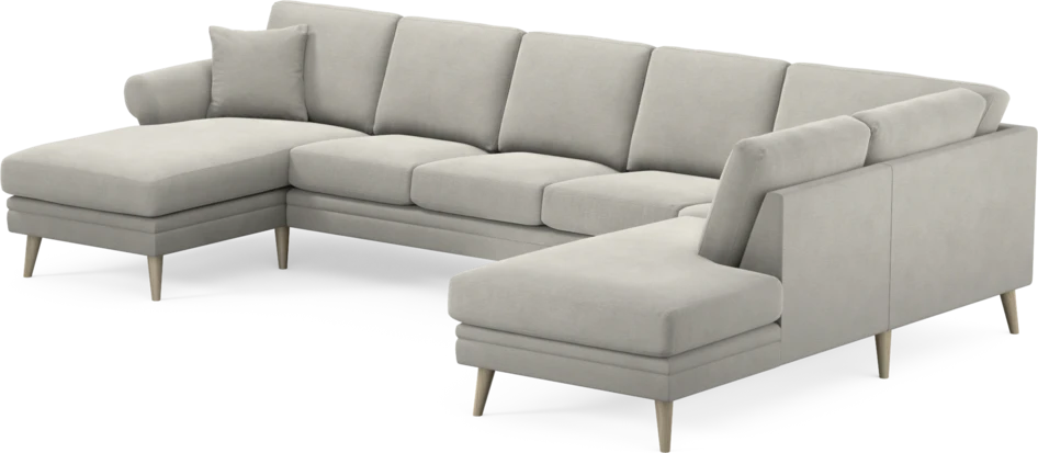Eden - 3-sits soffa med schäslong vänster och divan höger - Grå