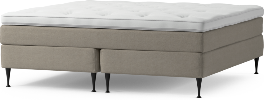 Delux Sense - Kontinentalsäng, dubbelsäng med bäddmadrass och sängben - Beige