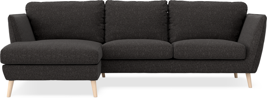Madison Lux - 2-sits soffa med schäslong vänster - Svart