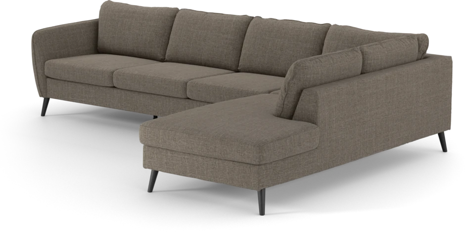 County - 3-sits soffa med divan höger - Brun
