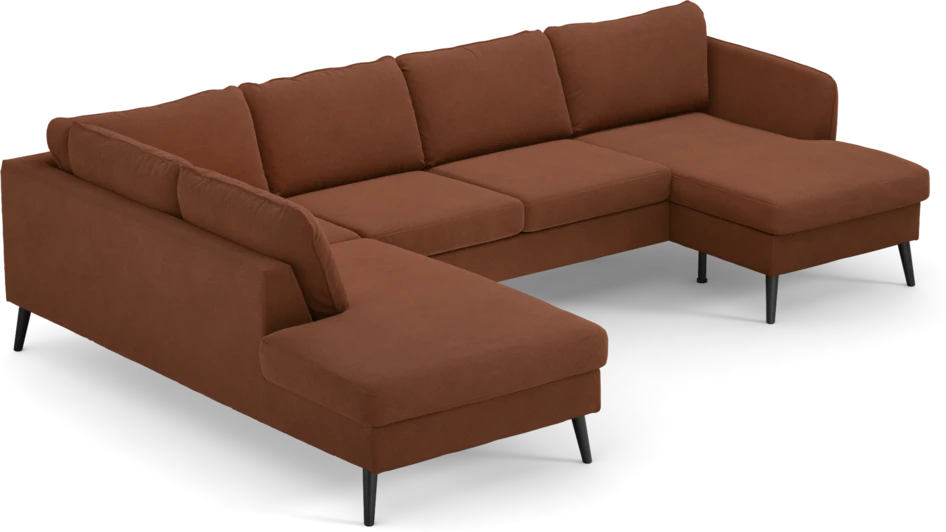 County - 3-sits soffa med divan vänster och schäslong höger - Orange