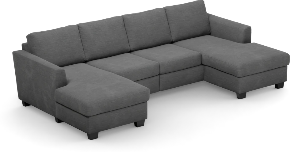 Friday - 2-sits soffa med två schäslonger - Grå