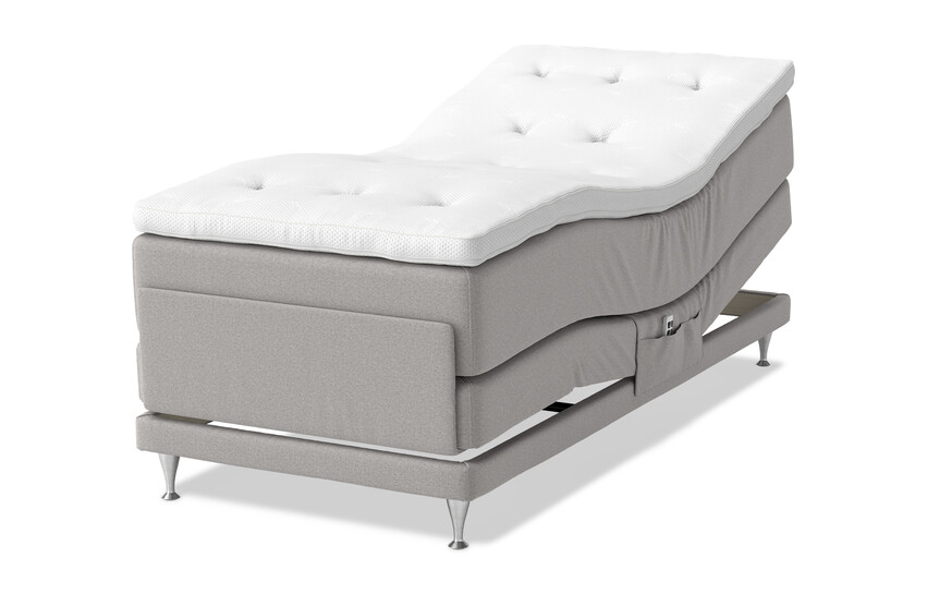Dream Delux - Ställbar säng, enkelsäng med bäddmadrass Sleep Delux vit - Grå