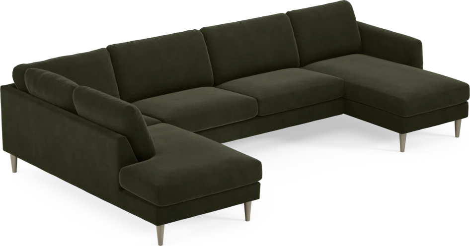 Bridge - 3-sits soffa med divan vänster och schäslong höger - Grön