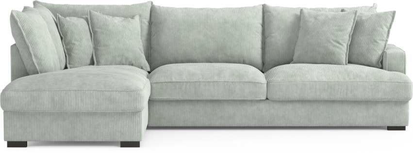 Mila - 3-sits soffa med divan vänster - Blå