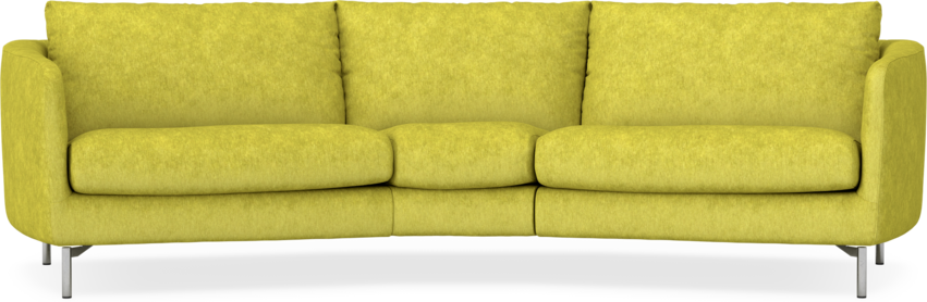 Madison - 3-sits soffa svängd, 90 cm - Gul