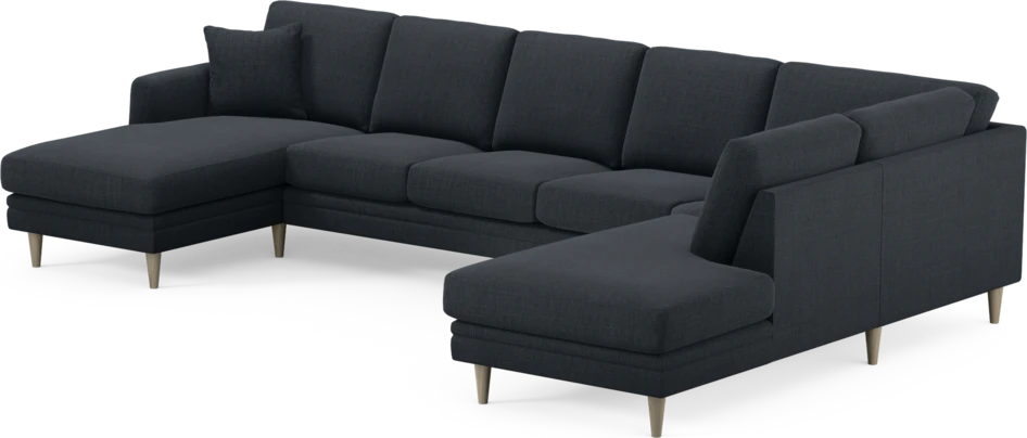 Eden - 3-sits soffa med schäslong vänster och divan höger - Blå