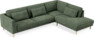 Willow - 3-sits soffa med divan höger, fast klädsel - Grön