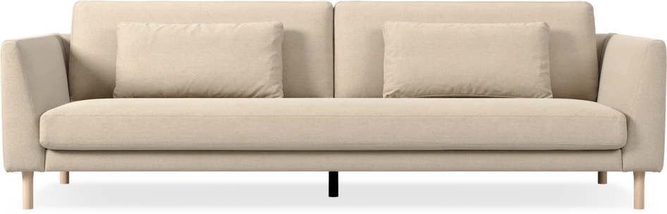 Willow - 4-sits soffa, hel dyna, fast klädsel - Beige