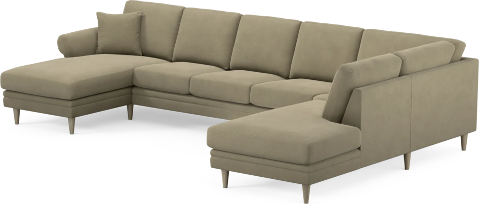 Eden - 3-sits soffa med schäslong vänster och divan höger - Beige