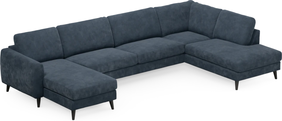 Bridge - 3-sits soffa med schäslong vänster och divan höger - Blå