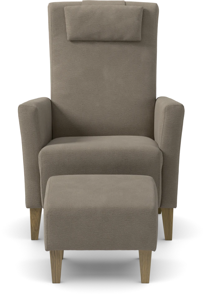 Erik - Fåtölj med fotpall - Beige
