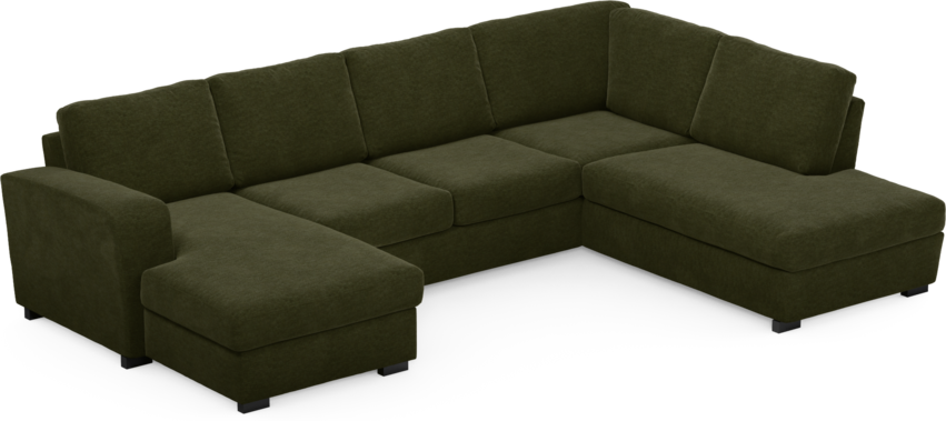 Friday - 3-sits soffa med schäslong vänster och divan höger - Grön