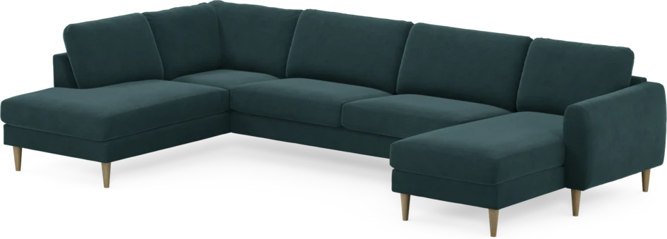 Bridge - 3-sits soffa med divan vänster och schäslong höger - Blå